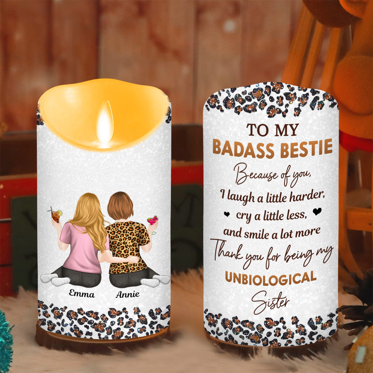 To My Badass Bestie - Personalized Custom LED Candle
