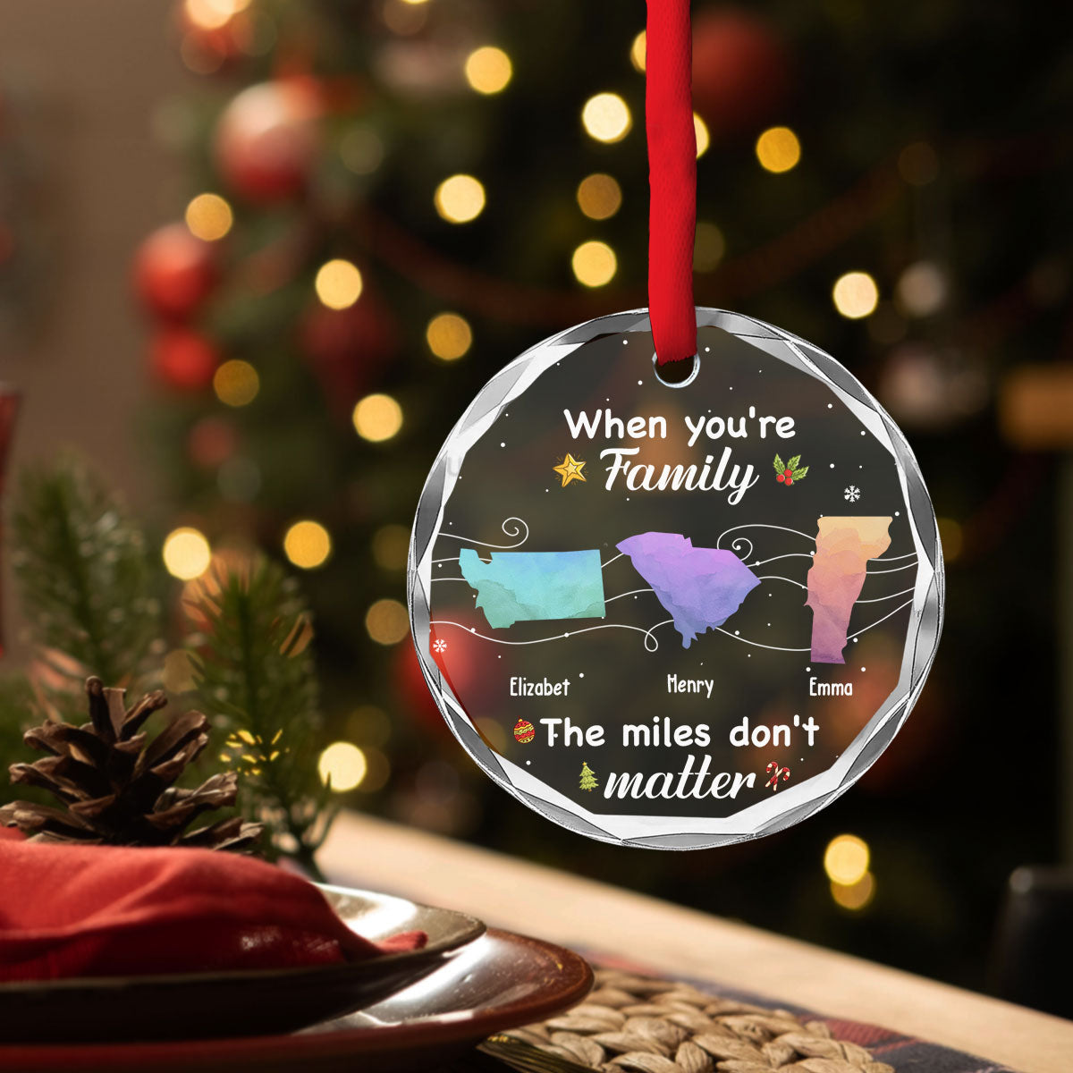 Siblings Forever - Personalized Custom Glass Ornament