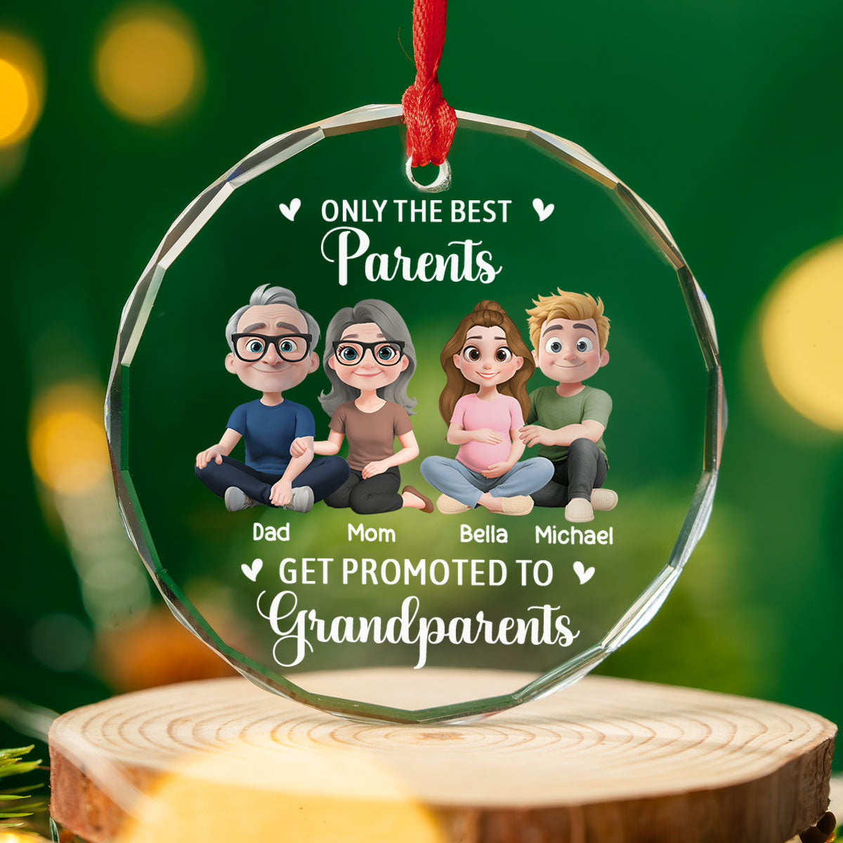 New Grandparents - Personalized Custom Glass Ornament