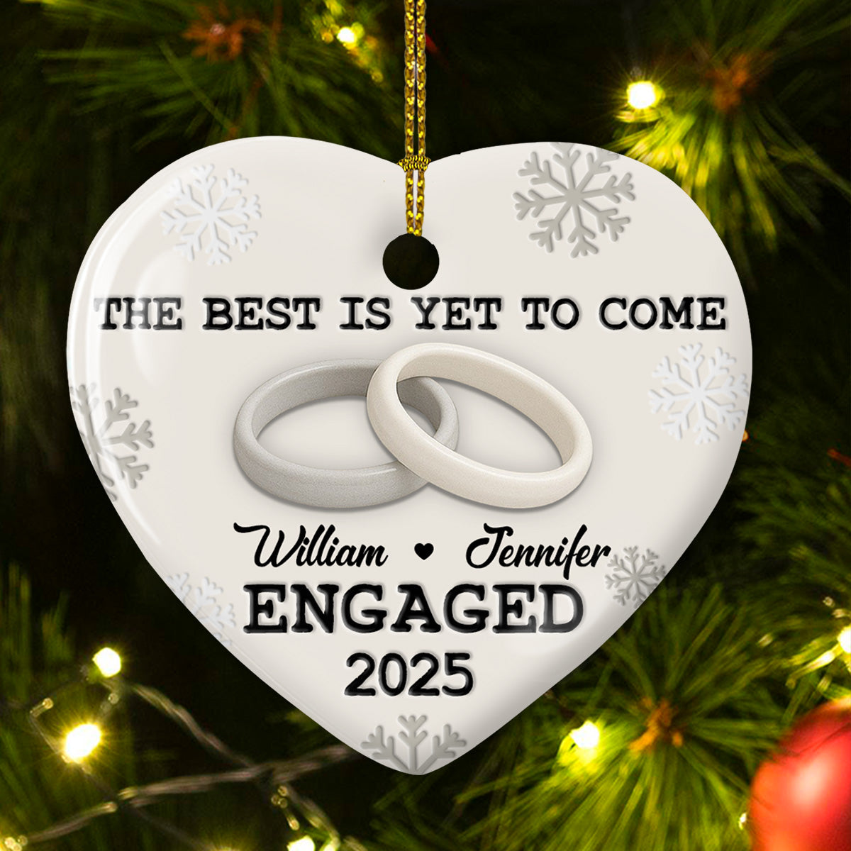Our Engagement - Personalized Custom 3D Effect Ceramic Ornament