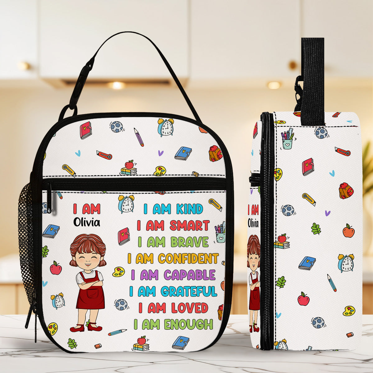 Kind Smart Loved - Personalized Custom Insulated Lunch Bag