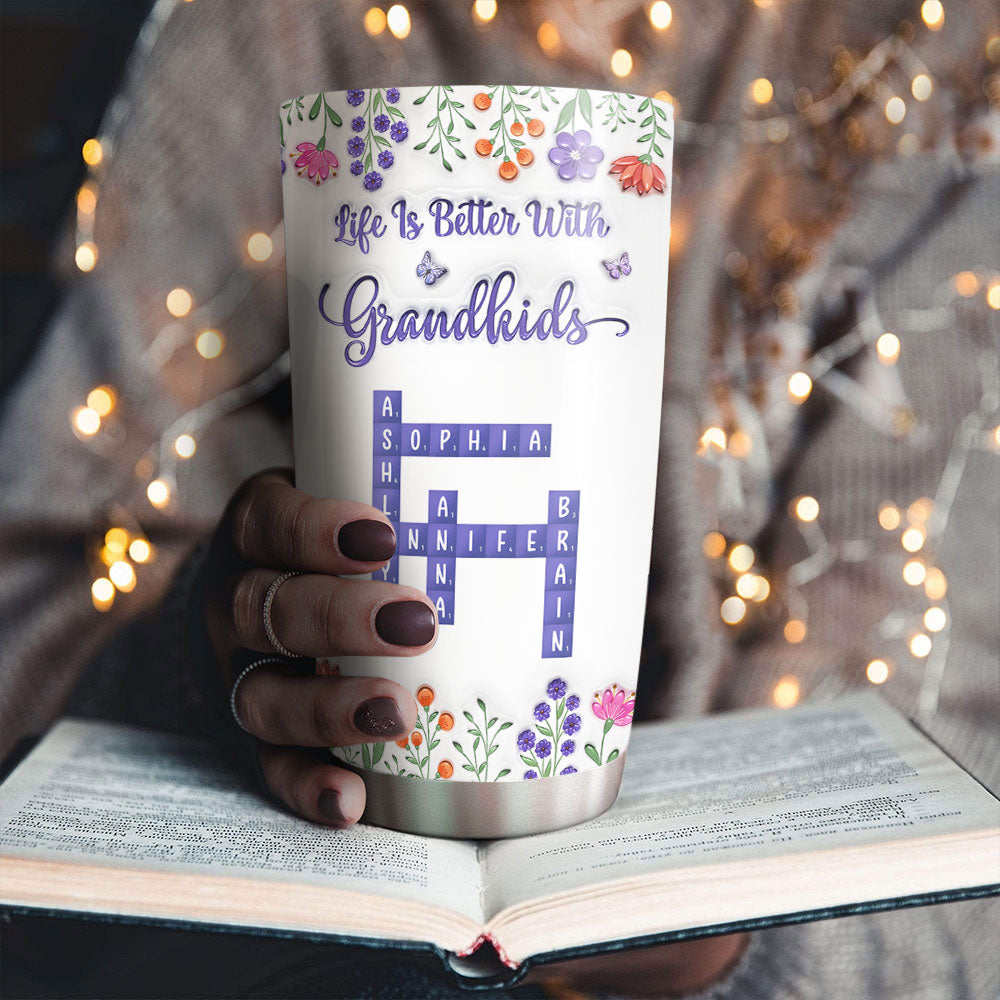 Life Is Better With Lovely Grandkids - Personalized Custom 3D Inflated Effect Tumbler