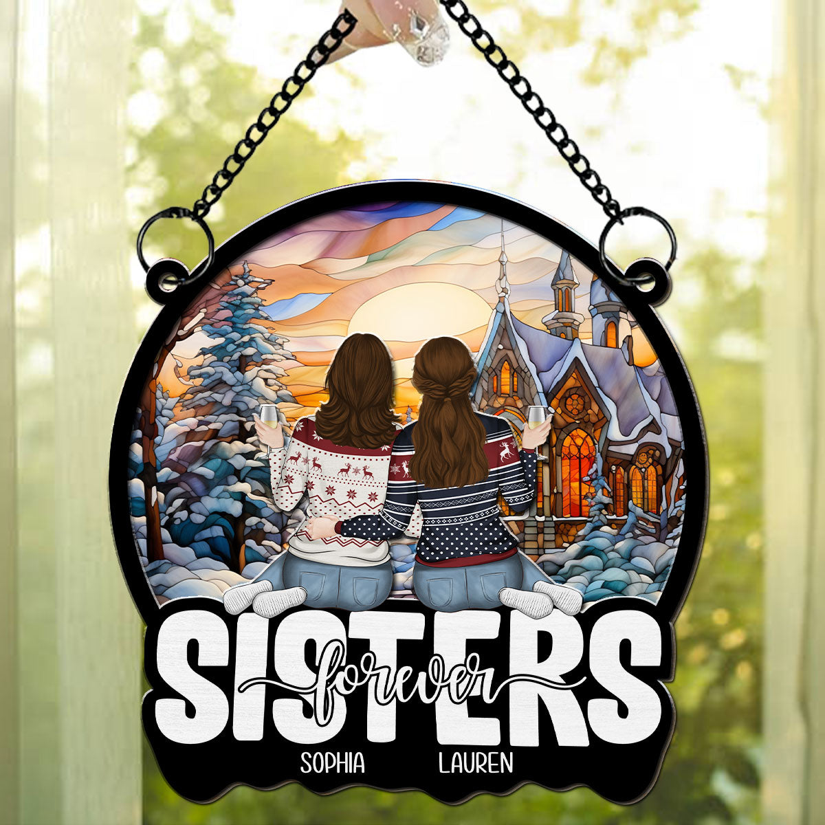 Forever Friends, Forever Young - Personalized Custom Suncatcher