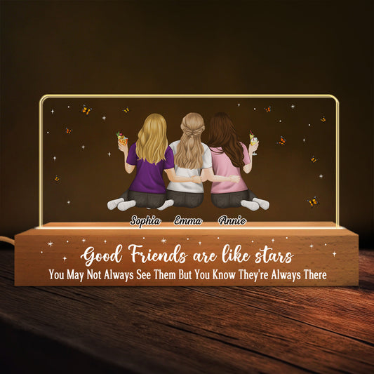 Friends Are Stars - Personalized Custom Acrylic 3D LED Night Light