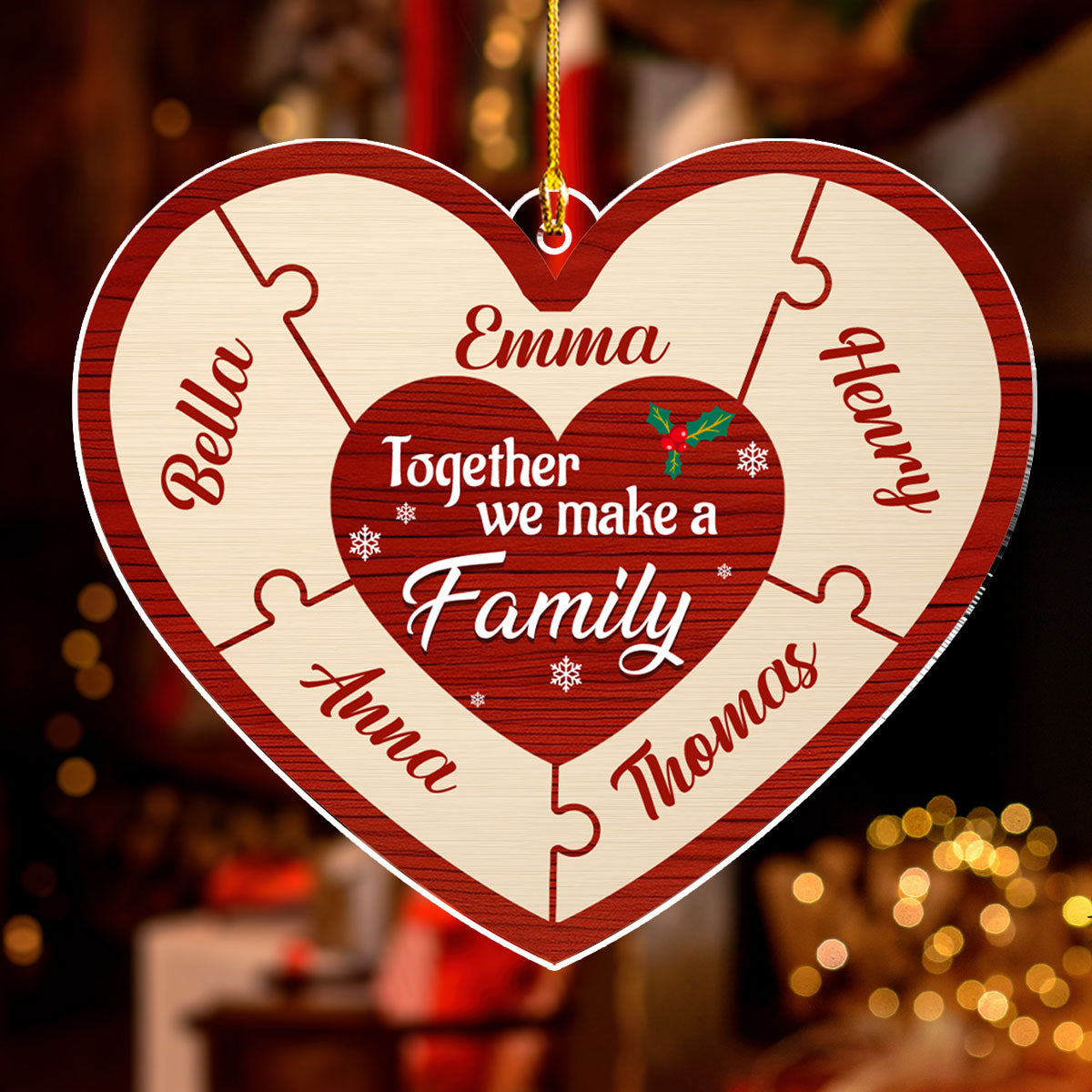 Together We Make A Happy Family - Personalized Custom Acrylic Ornament
