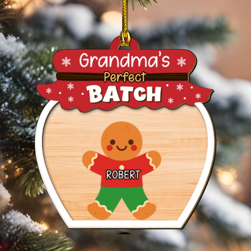 Grandma Perfect Batch - Personalized Custom 2-Layered Wood Ornament