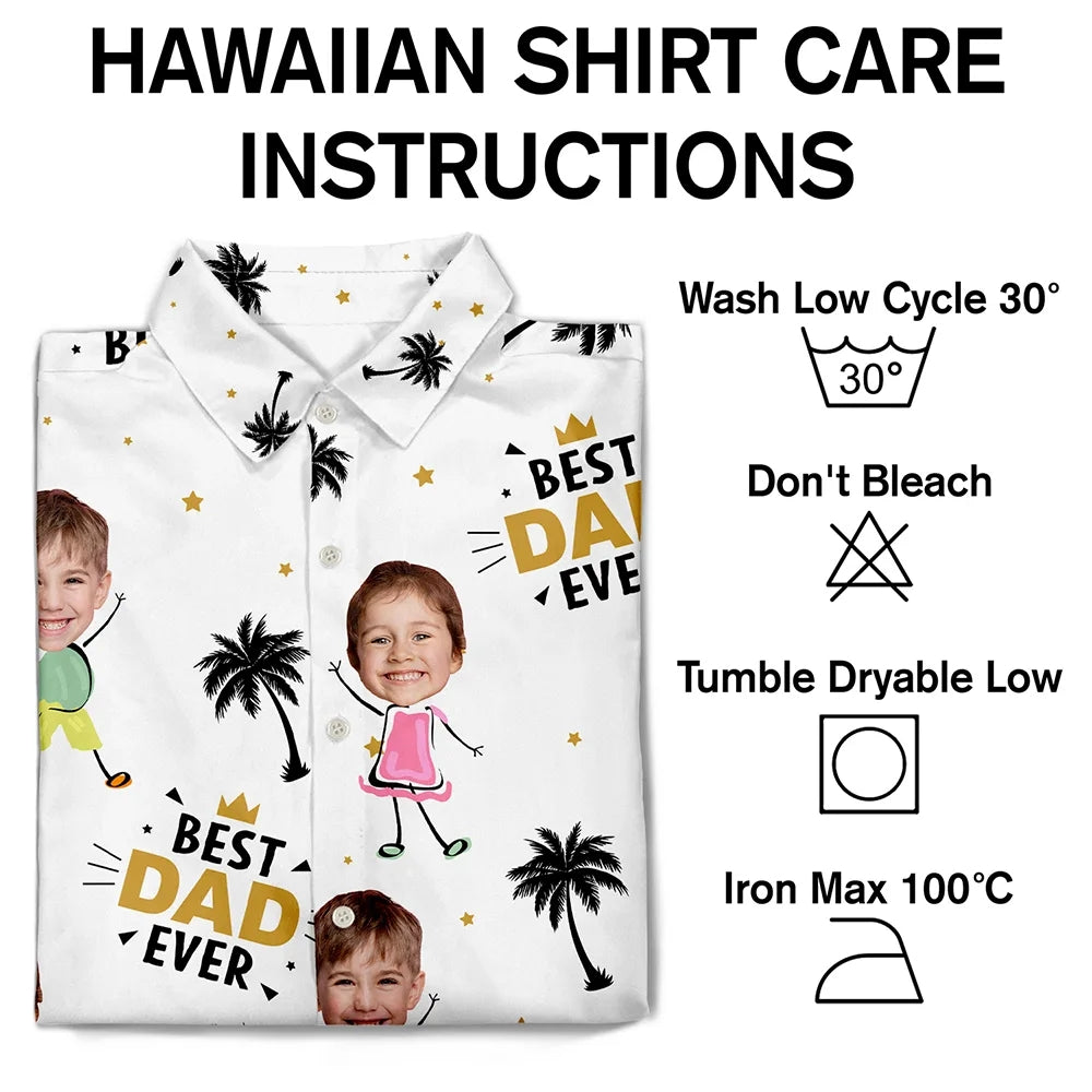 Custom Photo Best Dad Ever Coconut Palm - Personalized Custom Hawaiian Shirt