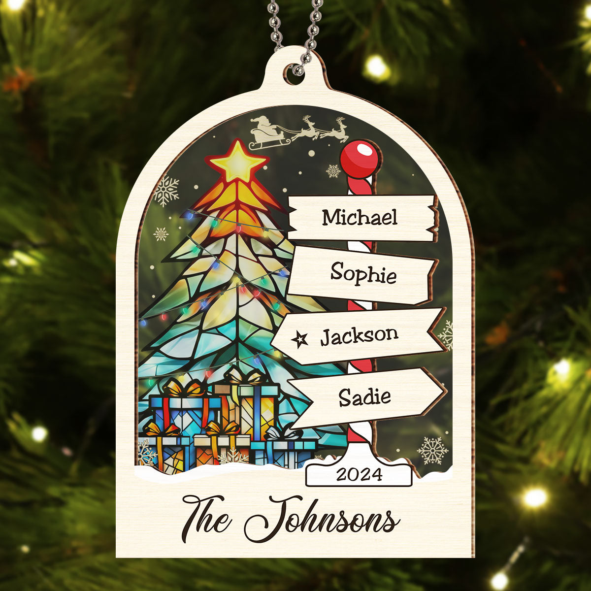 Family Sign - Personalized Custom Suncatcher Ornament