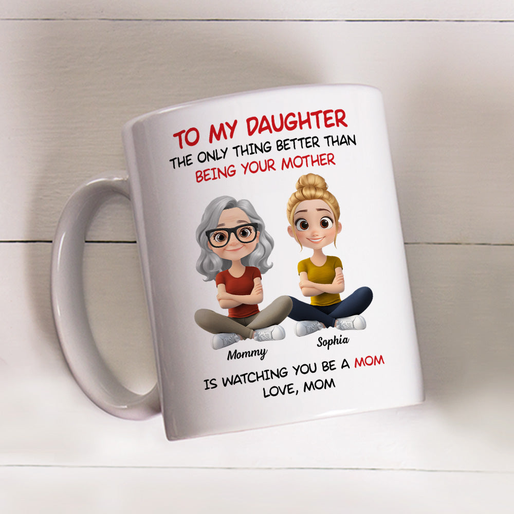 To My Daughter Cartoonize - Personalized Custom Coffee Mug
