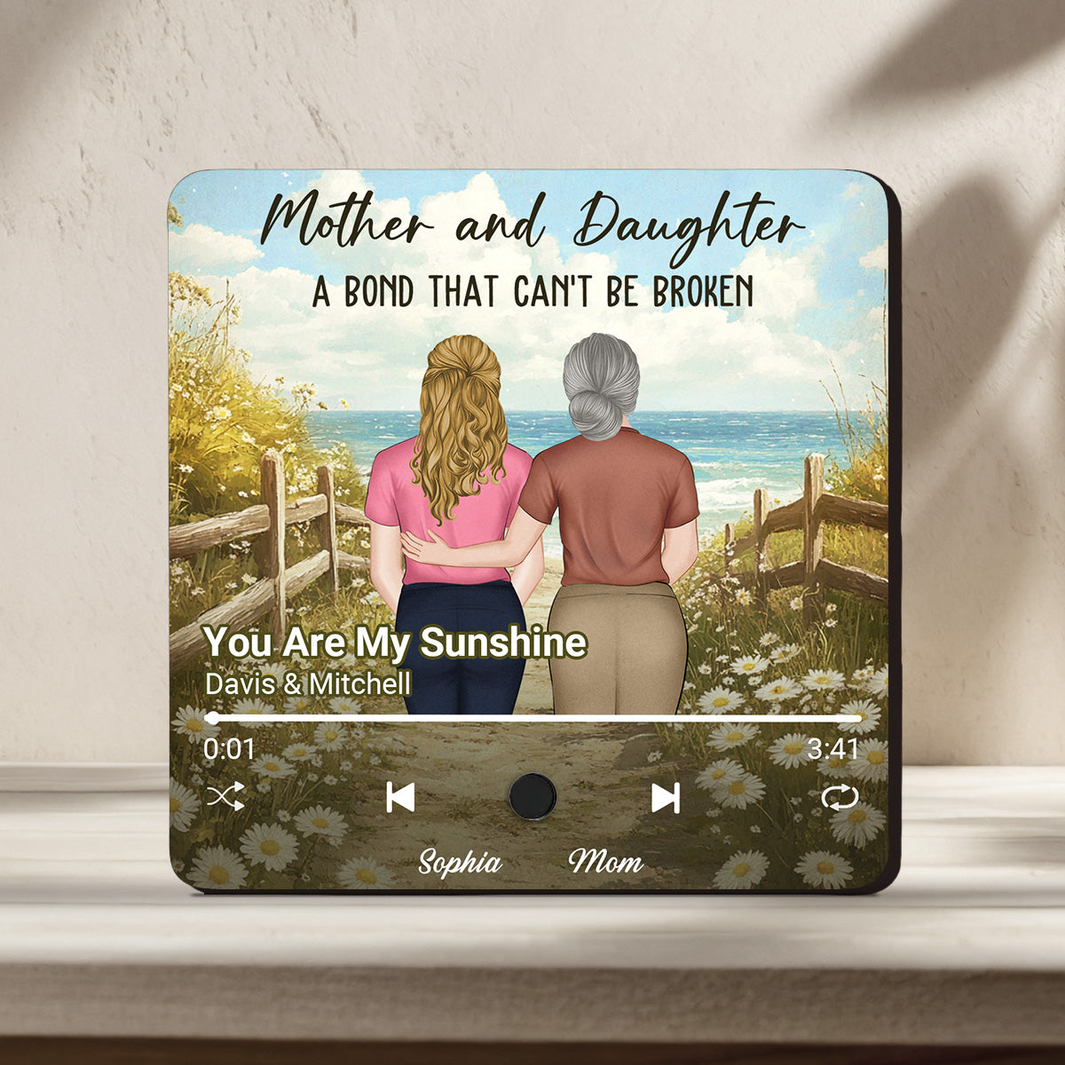 Mother And Daughter - Personalized Custom Music Fridge Magnet