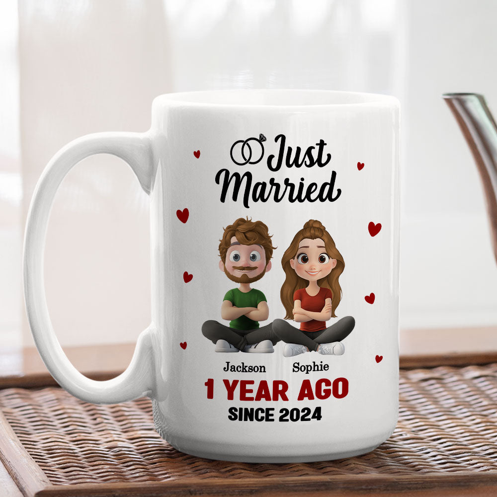 We Just Married - Personalized Custom Coffee Mug