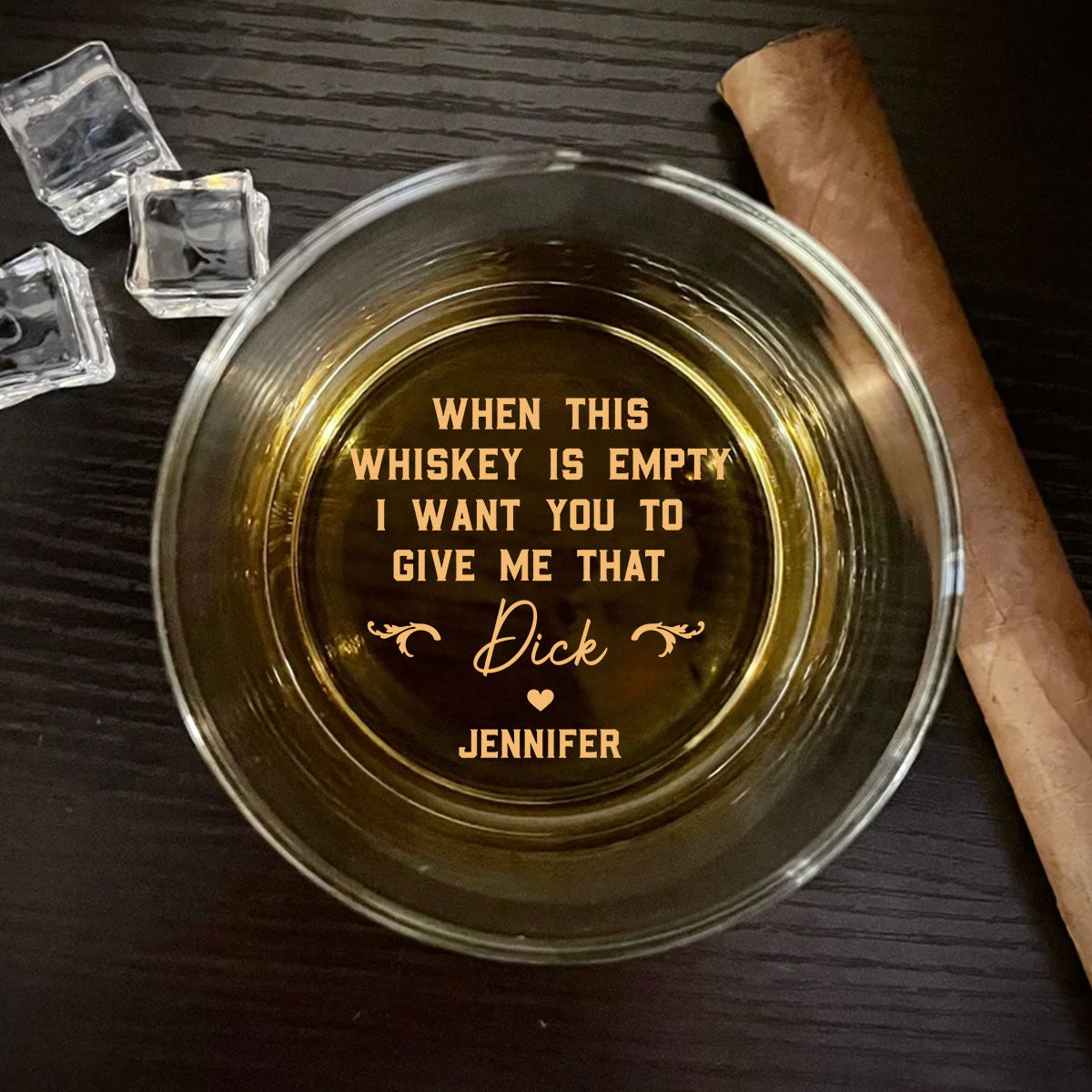 When This Shot Of Whiskey Is Empty - Personalized Custom Engraved Whiskey Glass