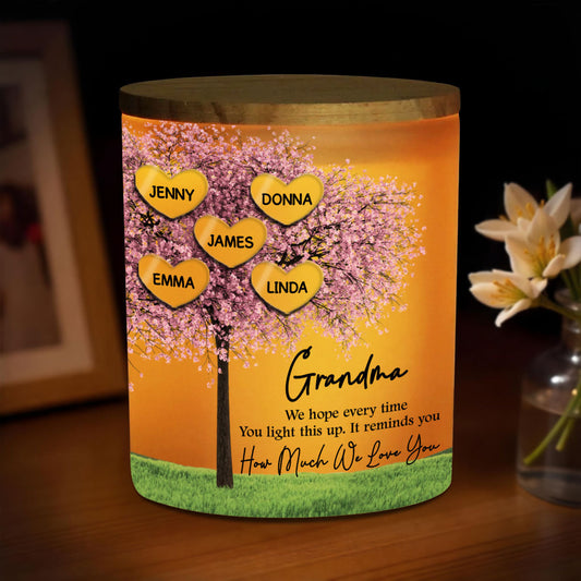 How Much We Love You - Personalized Custom Glass Jar With LED Candle