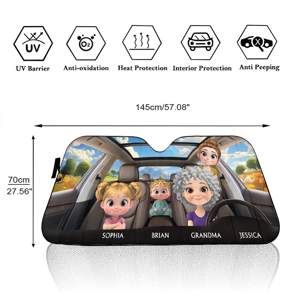 Life Is Better With Grandkids - Personalized Car Sunshade