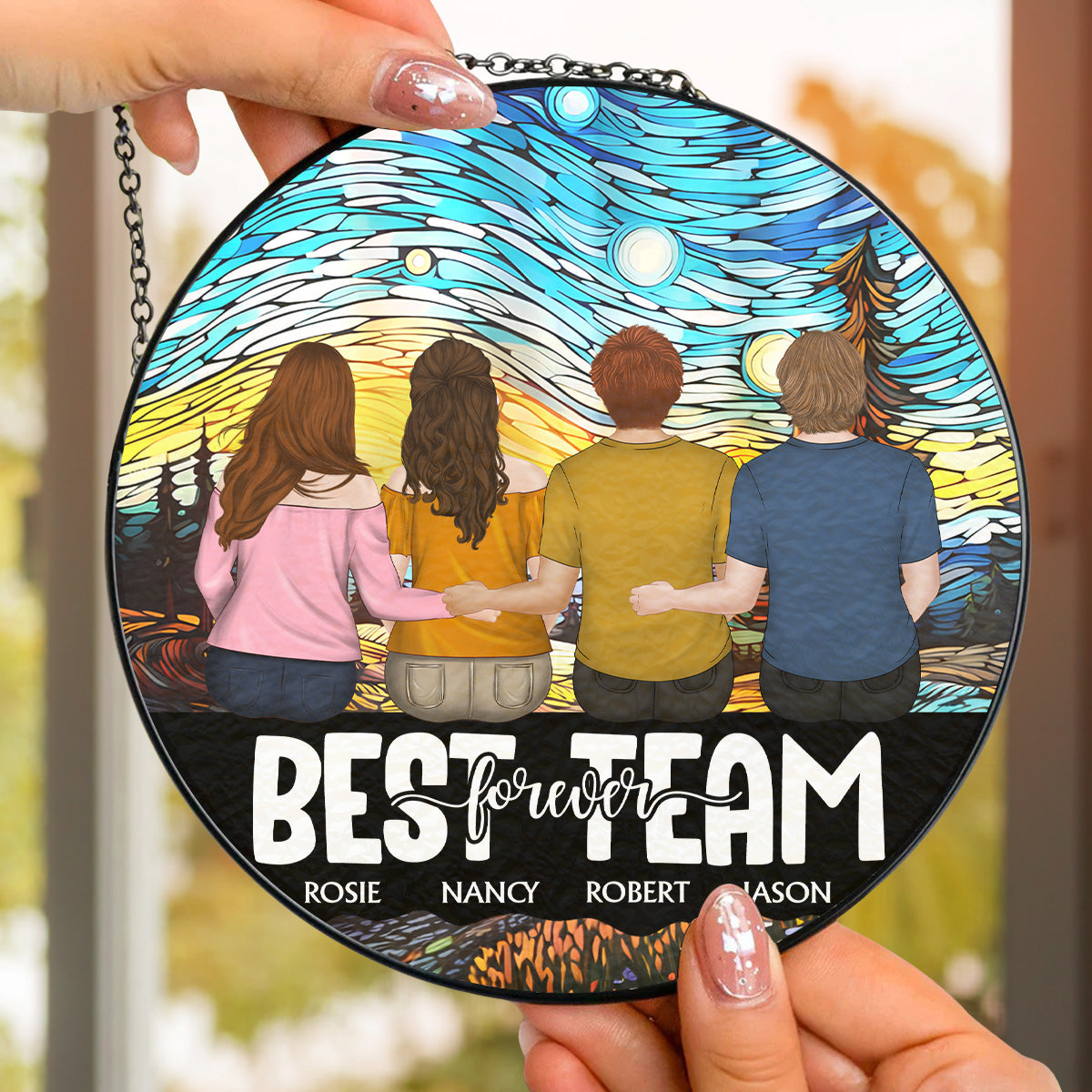 My Team - Personalized Custom Window Hanging Suncatcher