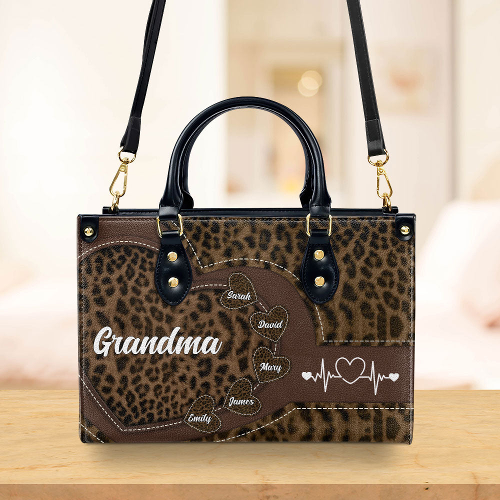 Grandma Sweethearts - Personalized Custom Leather Bag