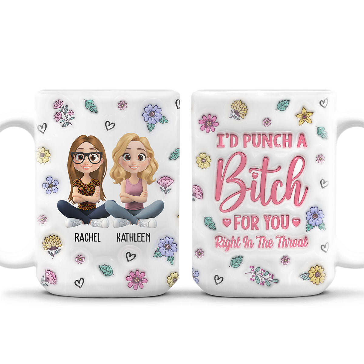 Bestie Forever Cartoonize - Personalized Custom 3D Inflated Effect Mug