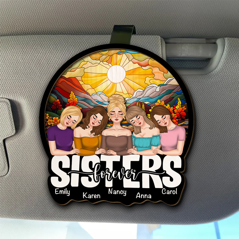Bestie Lean On Shoulder - Personalized Custom Car Visor Clip