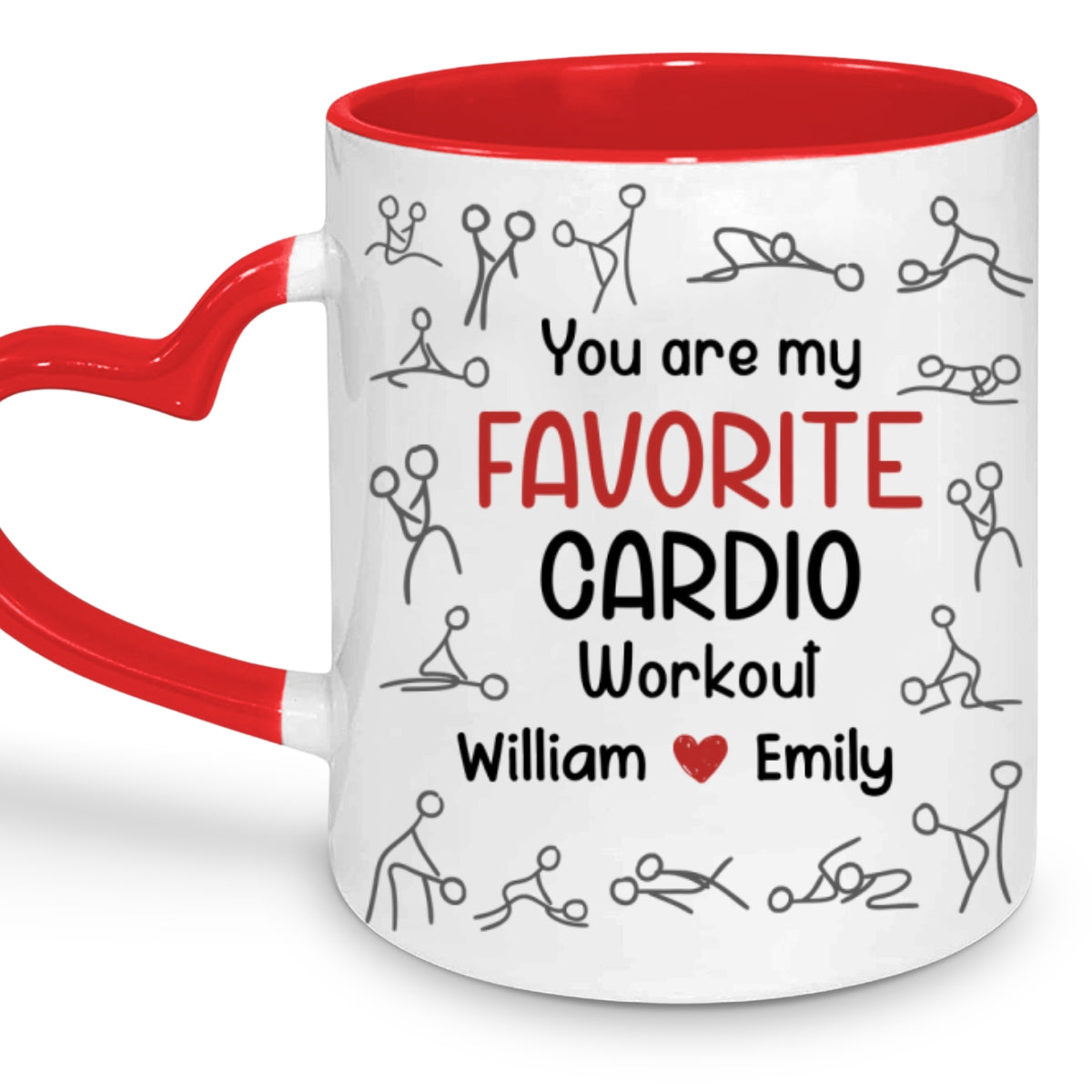 My Favorite Cardio - Personalized Custom Heart Handle Mug