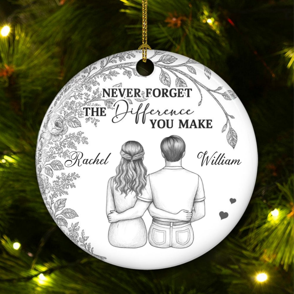 The Difference You Make - Personalized Custom Ceramic Ornament