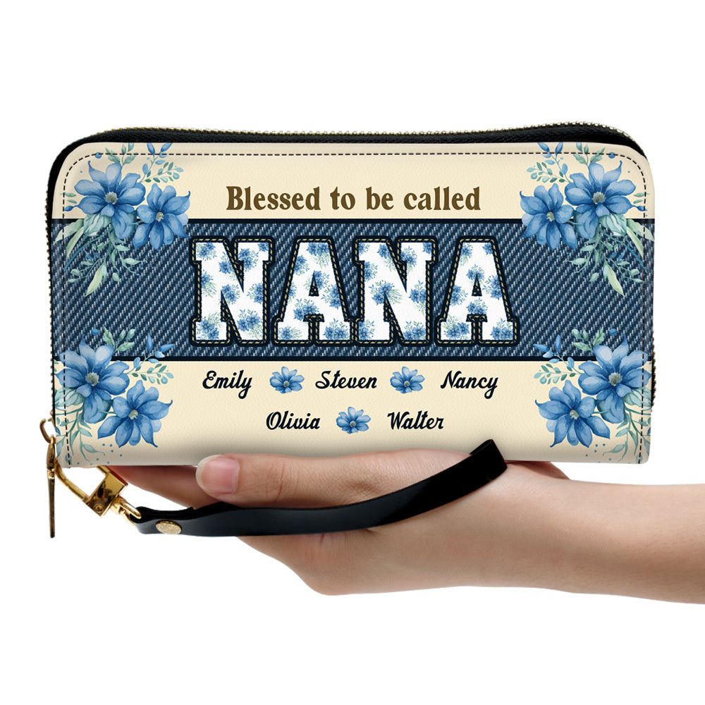 Blessed To Be Called Grandma - Personalized Custom Leather Wallet
