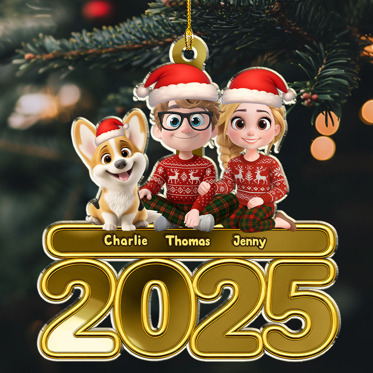 We And Our Dog - Personalized Custom Mirrored Acrylic Ornament