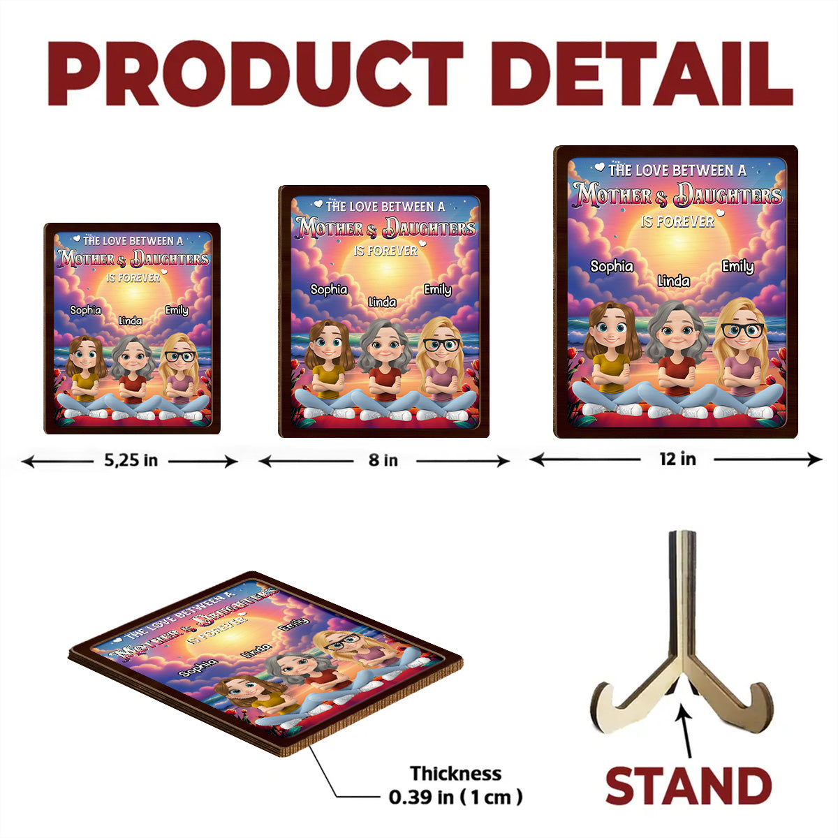 The Love Between Us - Personalized Custom Wooden Plaque