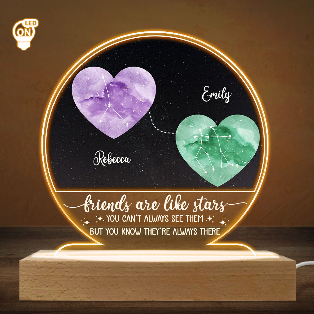 True Friends Never Fade Away - Personalized Custom LED Light