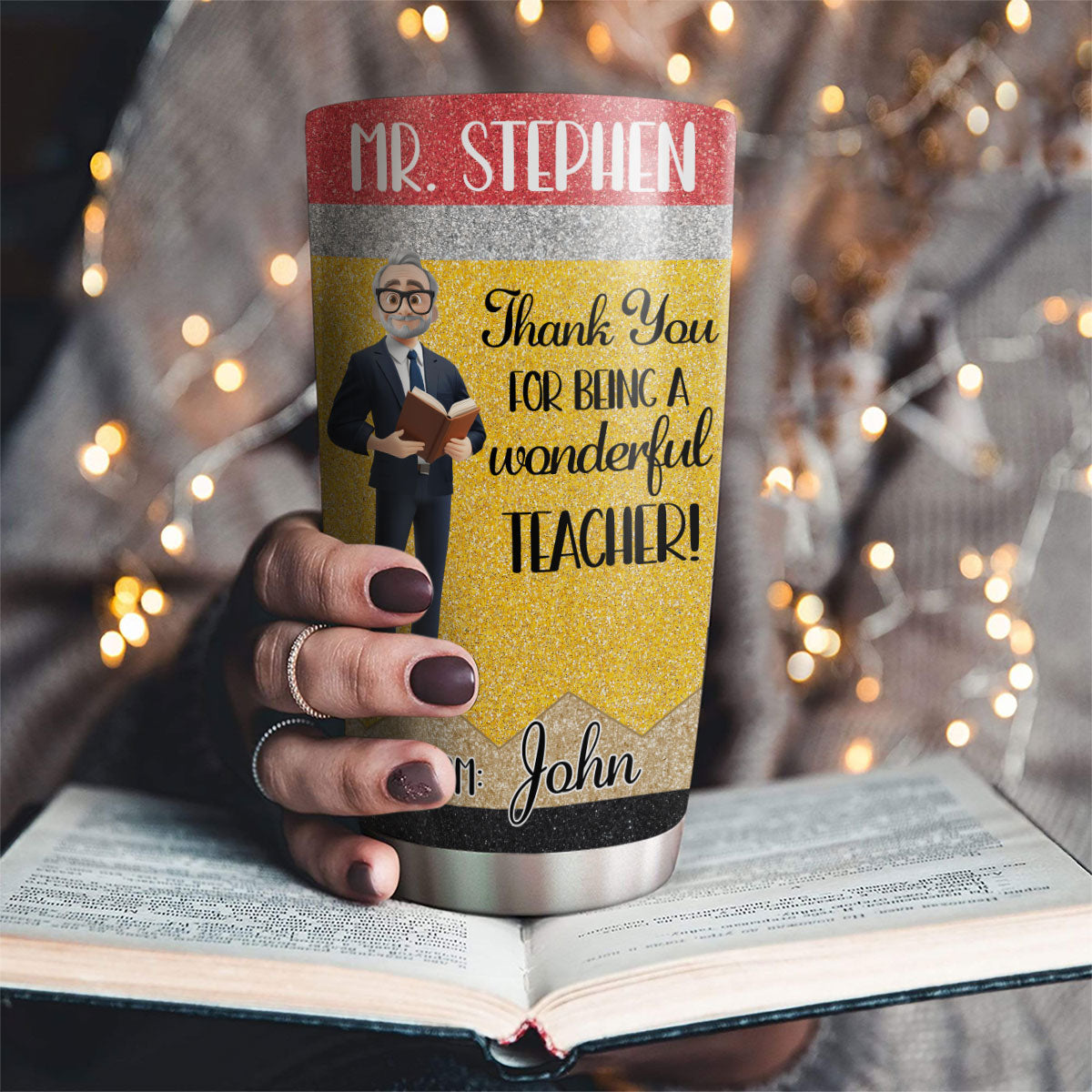 Thanks For Being A Wonderful Teacher - Personalized Custom Tumbler