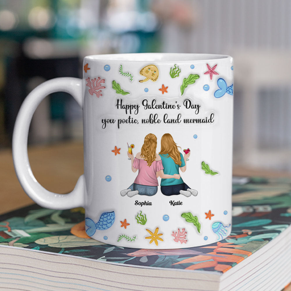 You Poetic Noble Land Mermaid - Personalized Custom 3D Inflated Effect Coffee Mug