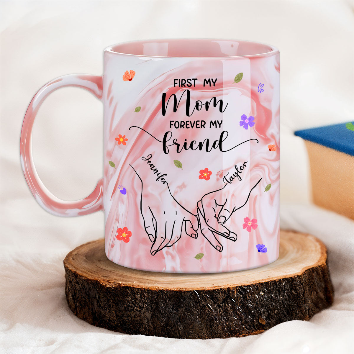 Forever My Friend - Personalized Custom Pink Marble Mug