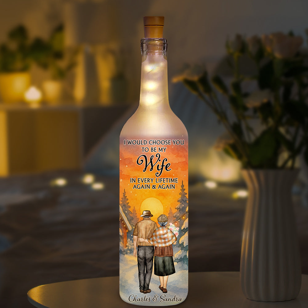 Always Choose You My Wife - Personalized Custom Bottle Lamp