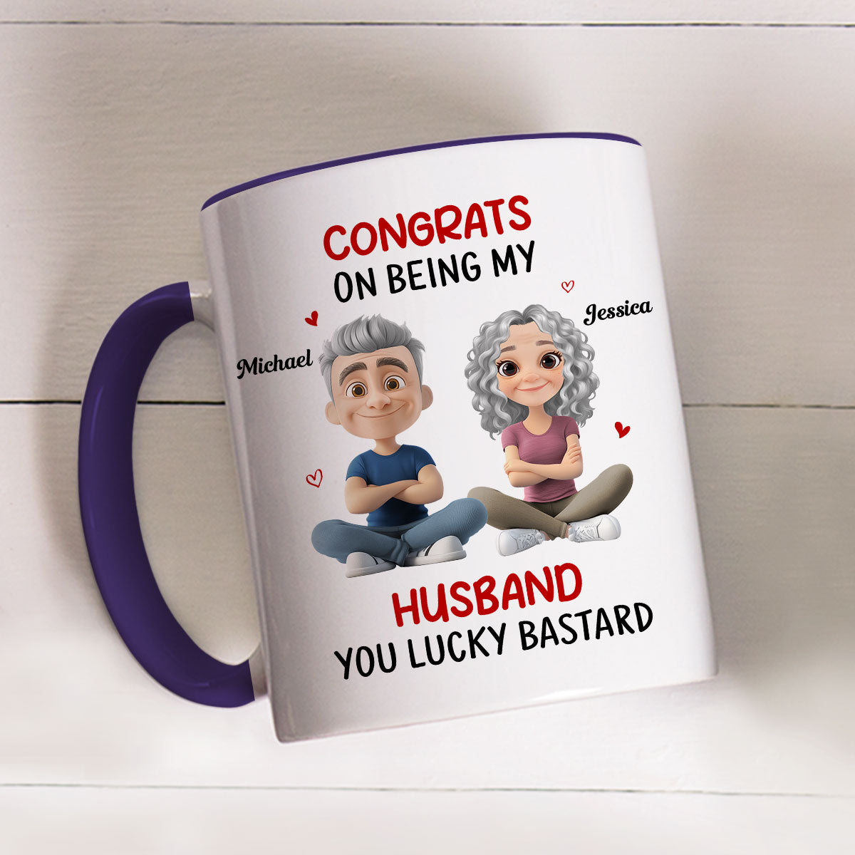 Congrats My Husband - Personalized Custom Accent Mug