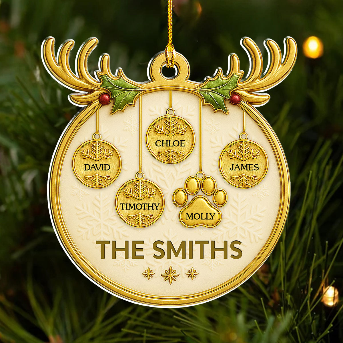 Holiday Family - Personalized Custom Acrylic Ornament