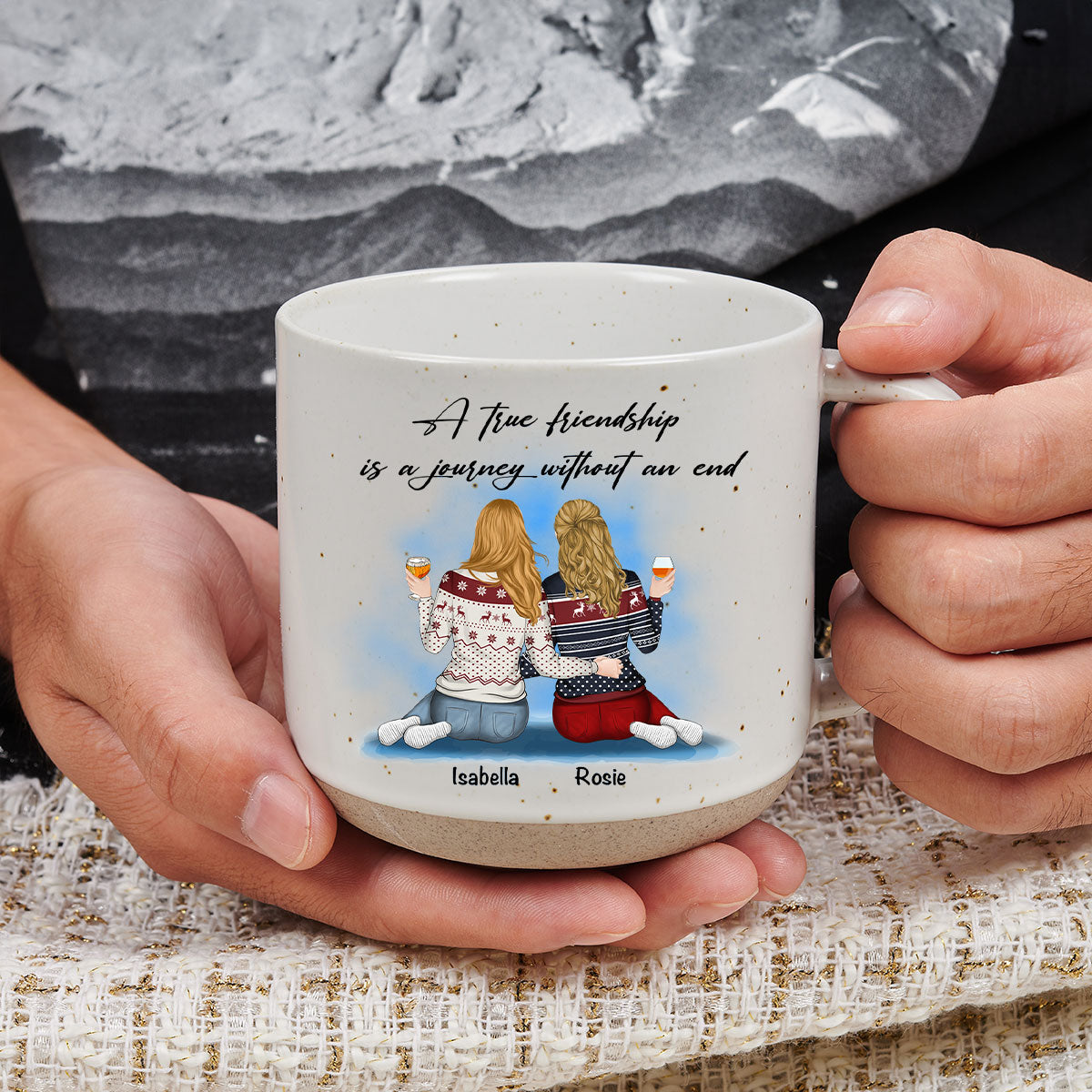 A True Friendship - Personalized Custom Pottery Mug
