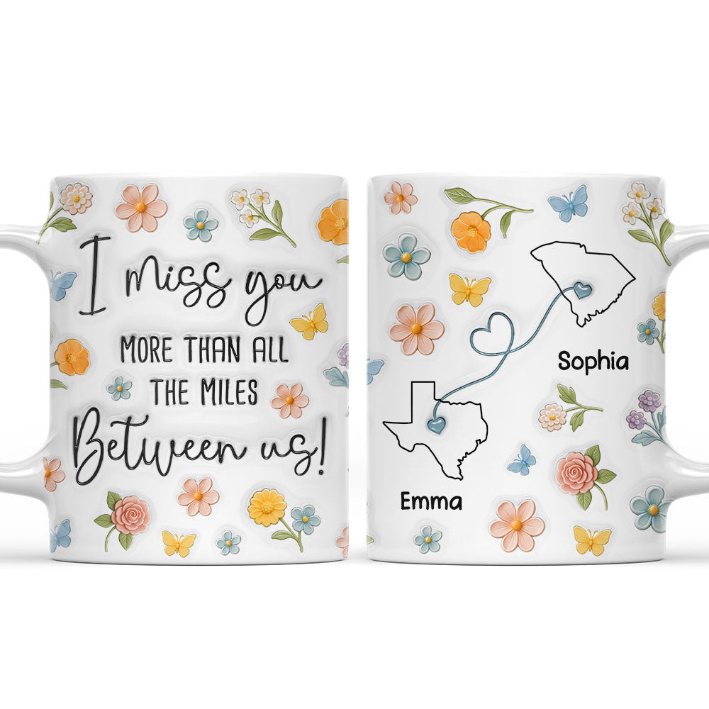Beyond Miles I Miss You - Personalized Custom 3D Inflated Effect Mug