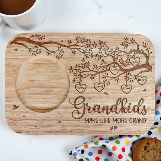 Grandchildren Make Life More Grand - Personalized Custom Wooden Treat Board