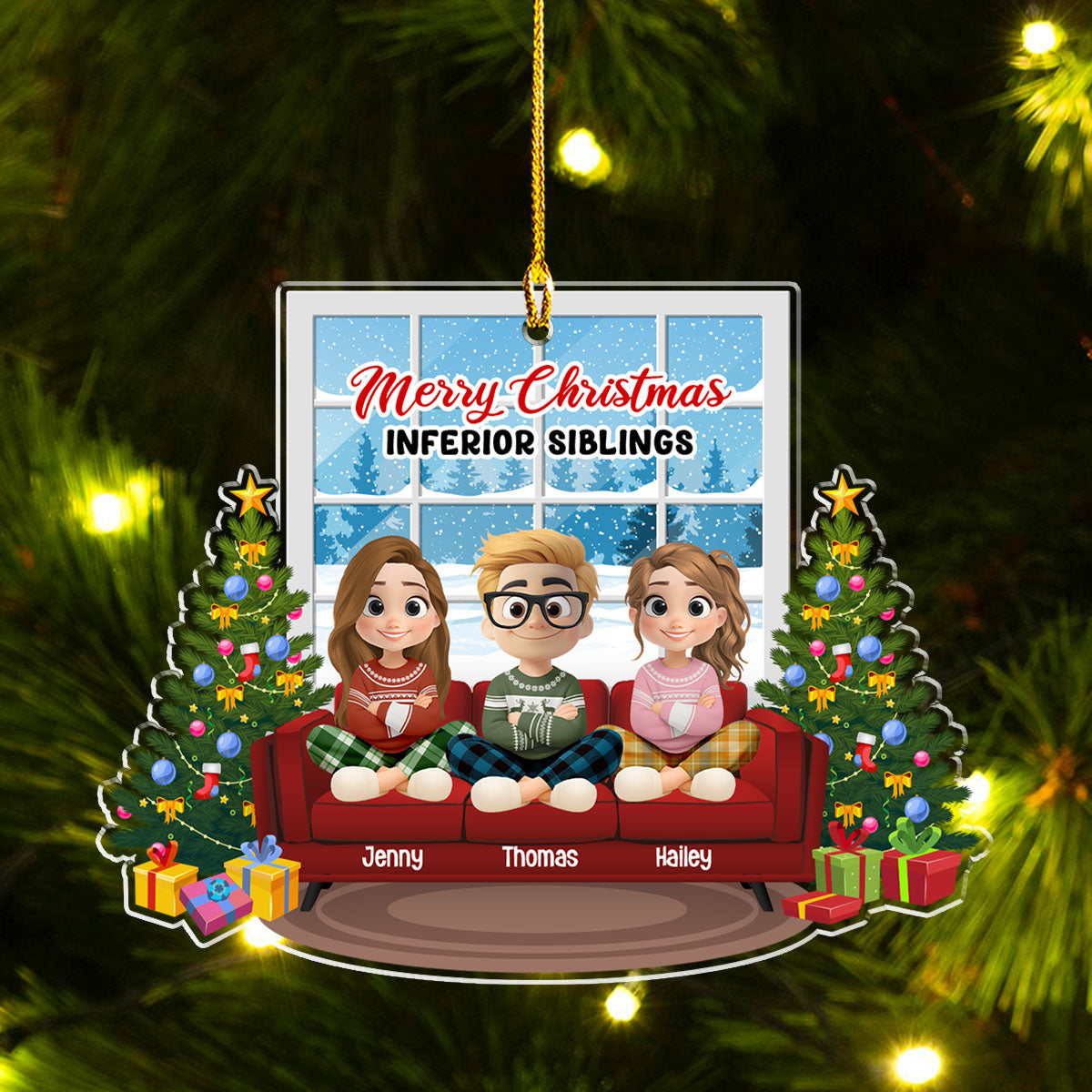 Bow To Your Superior Sibling - Personalized Custom Acrylic Ornament