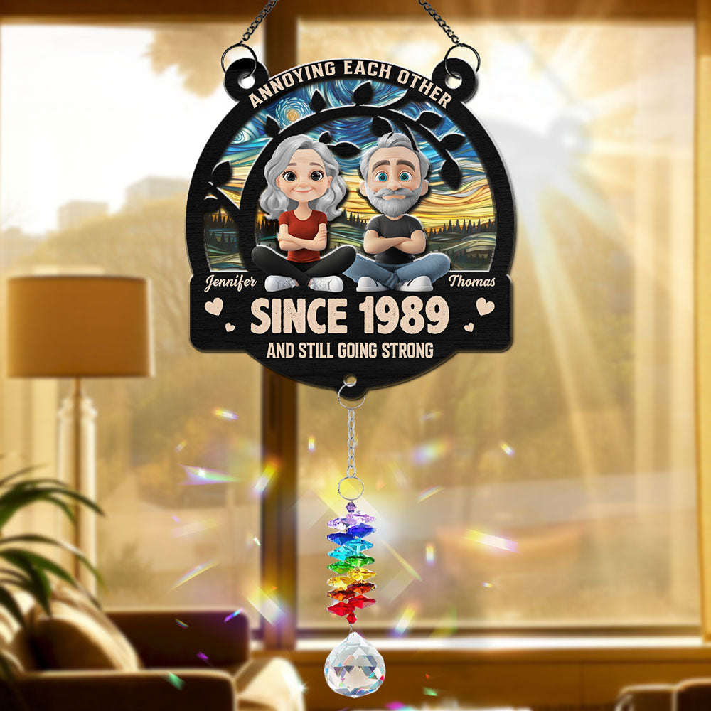 Love You Forever - Personalized Custom Suncatcher With Crystal Rainbow Charm