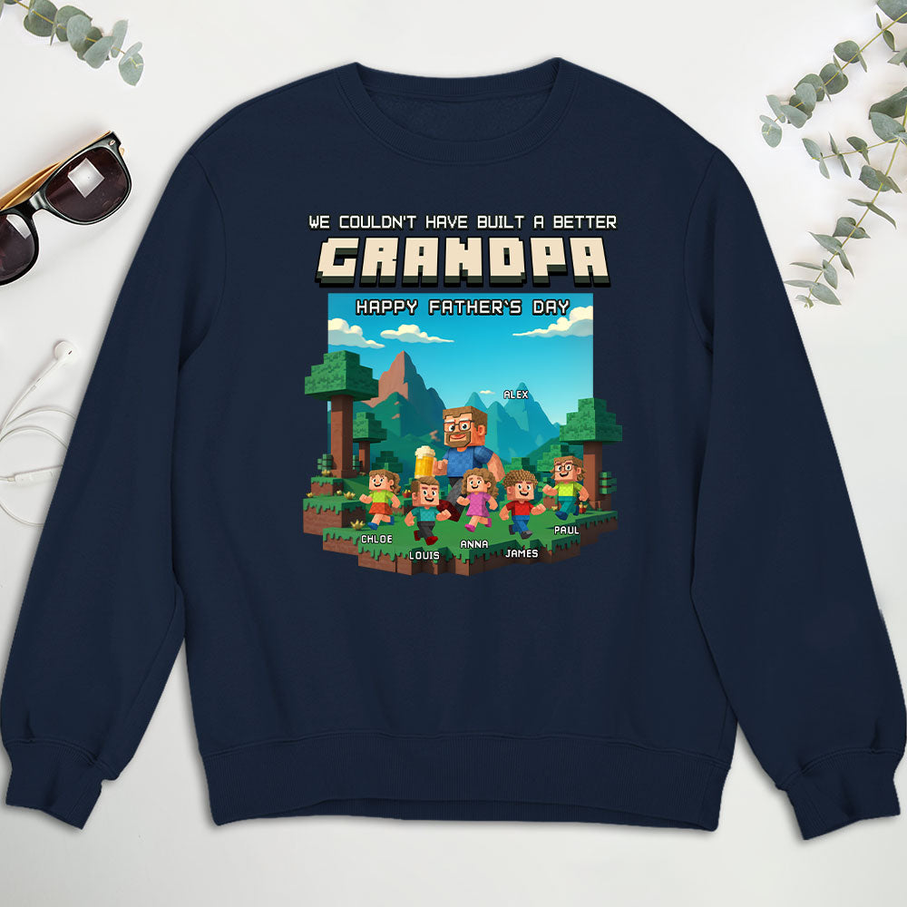 Built A Better Grandpa - Personalized Custom Shirt