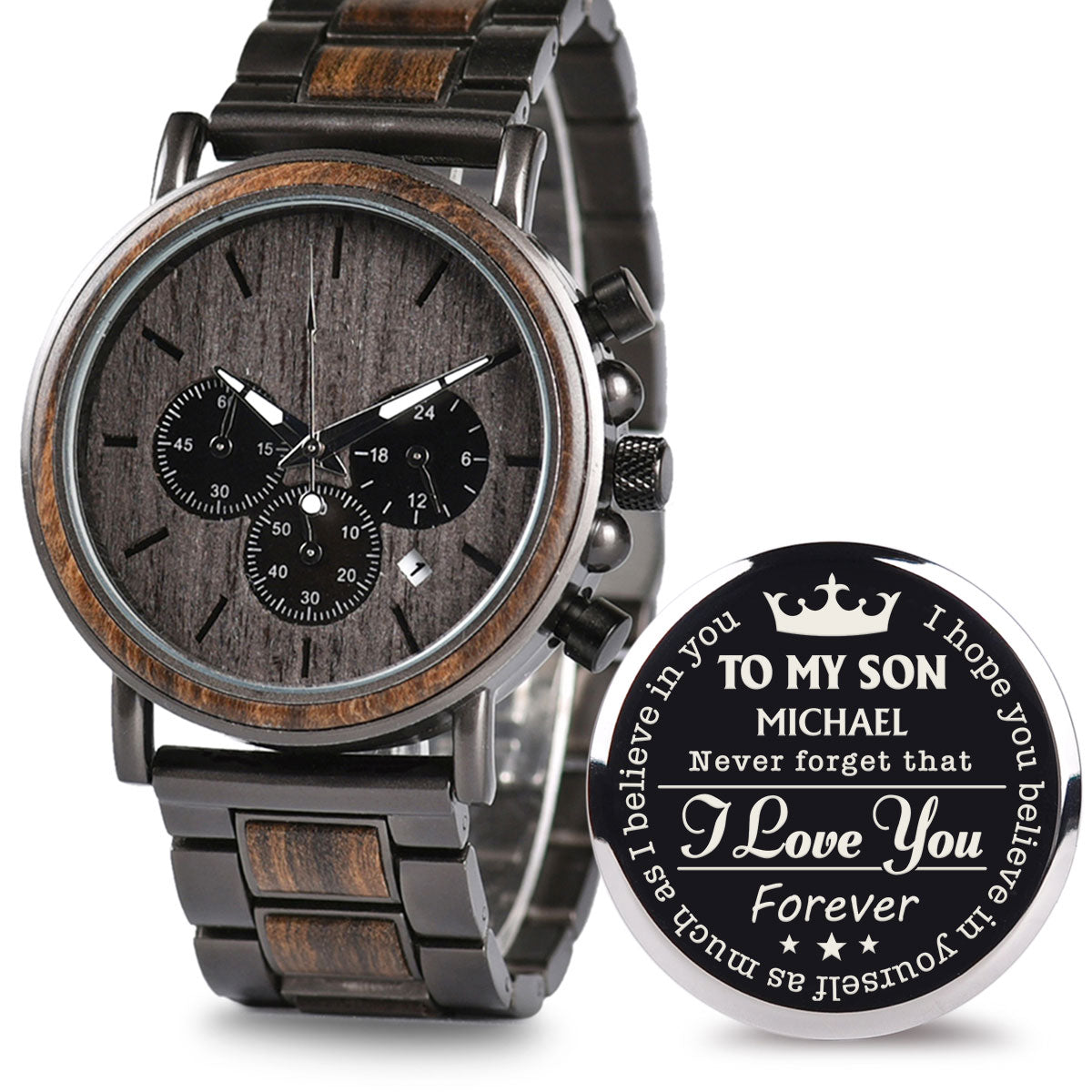 I Love You Forever - Personalized Engraved Wooden Watches GQ026
