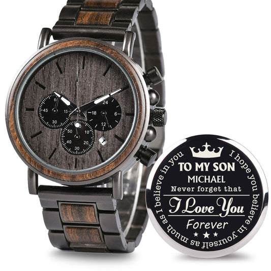 I Love You Forever - Personalized Engraved Wooden Watches GQ026