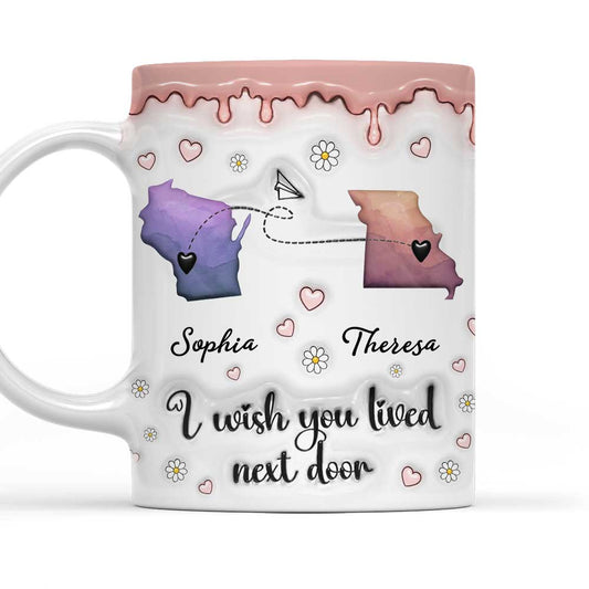 True Friendship Knows No Distance - Personalized Custom 3D Inflated Effect Mug