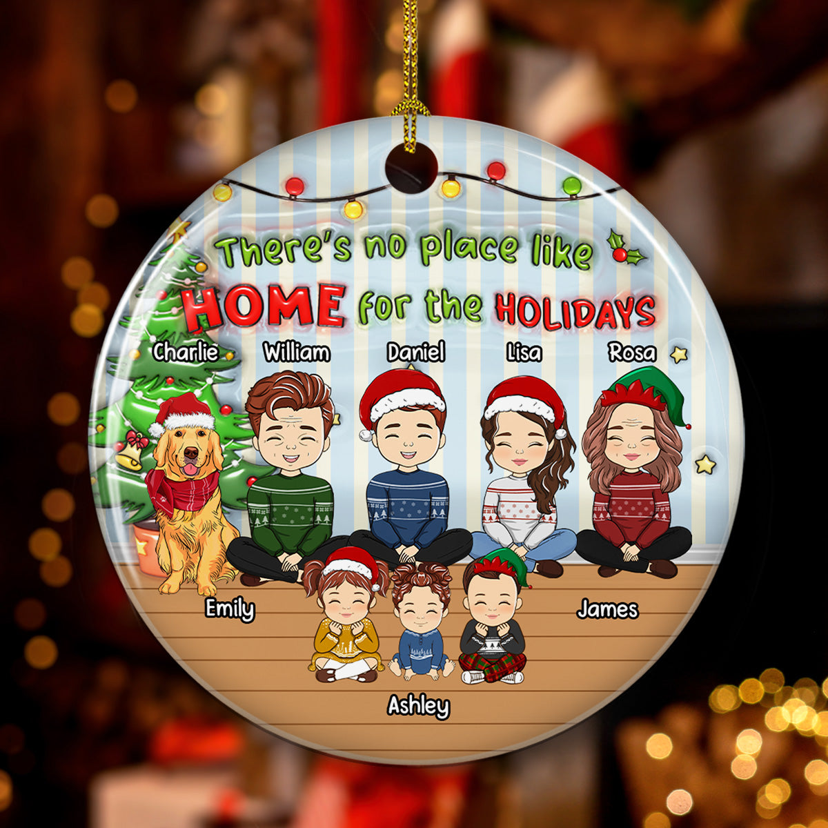 No Place Like Home - Personalized Custom 3D Inflated Effect Ceramic Ornament