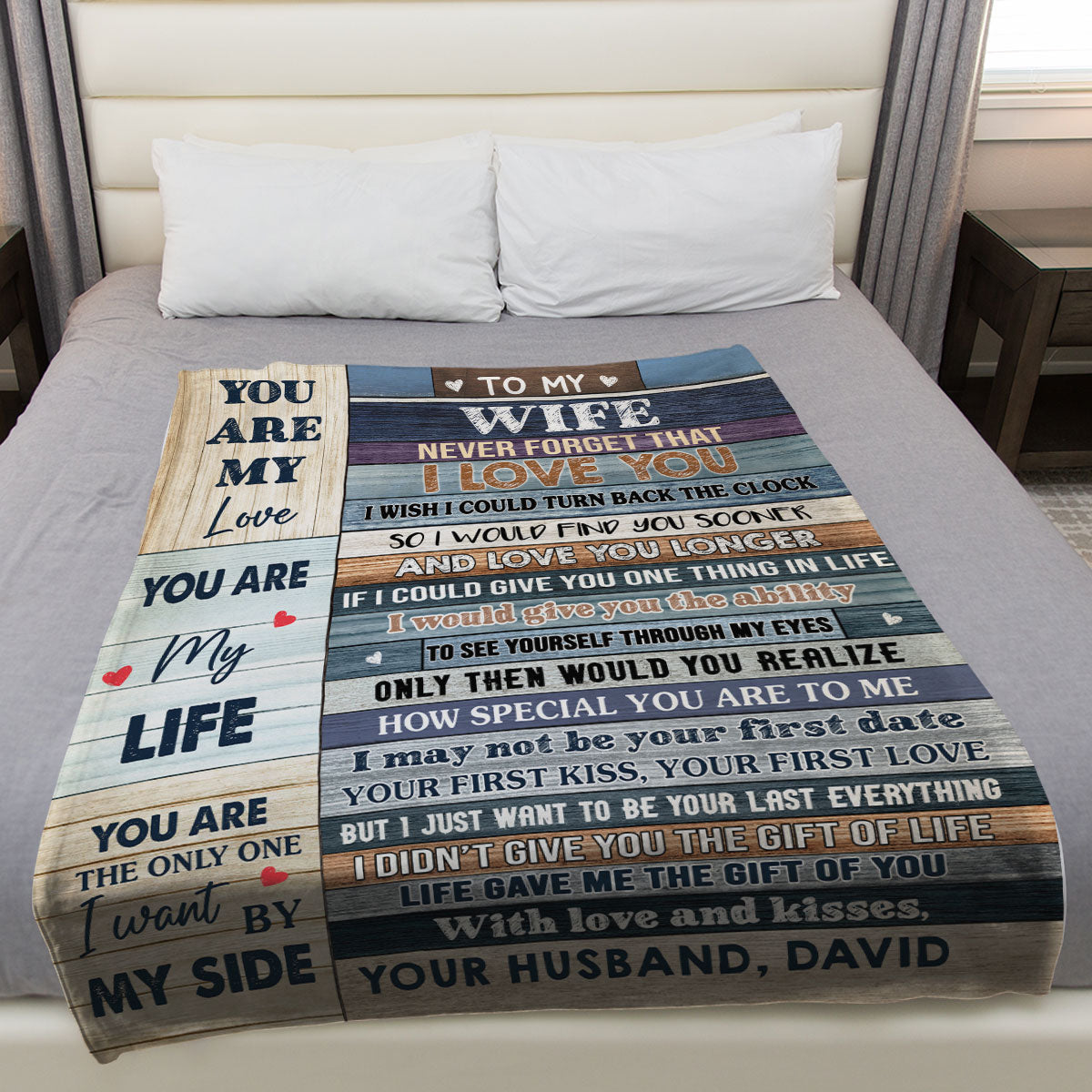 To My Wife - Personalized Custom Fleece Blanket