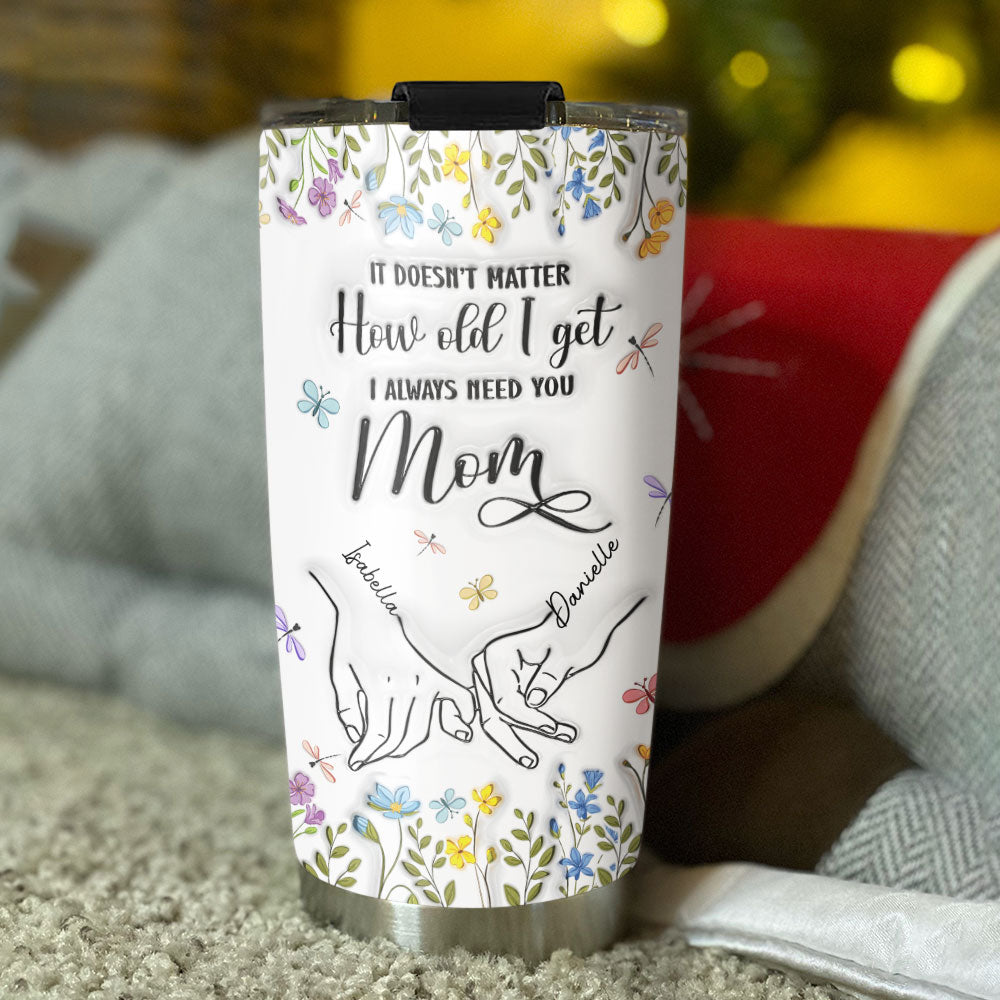 Always Need You Mom - Personalized Custom 3D Inflated Effect Tumbler