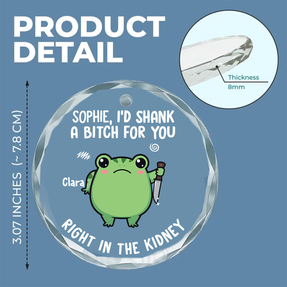 Life Is Too Short For Fake Friends  - Personalized Custom Glass Ornament