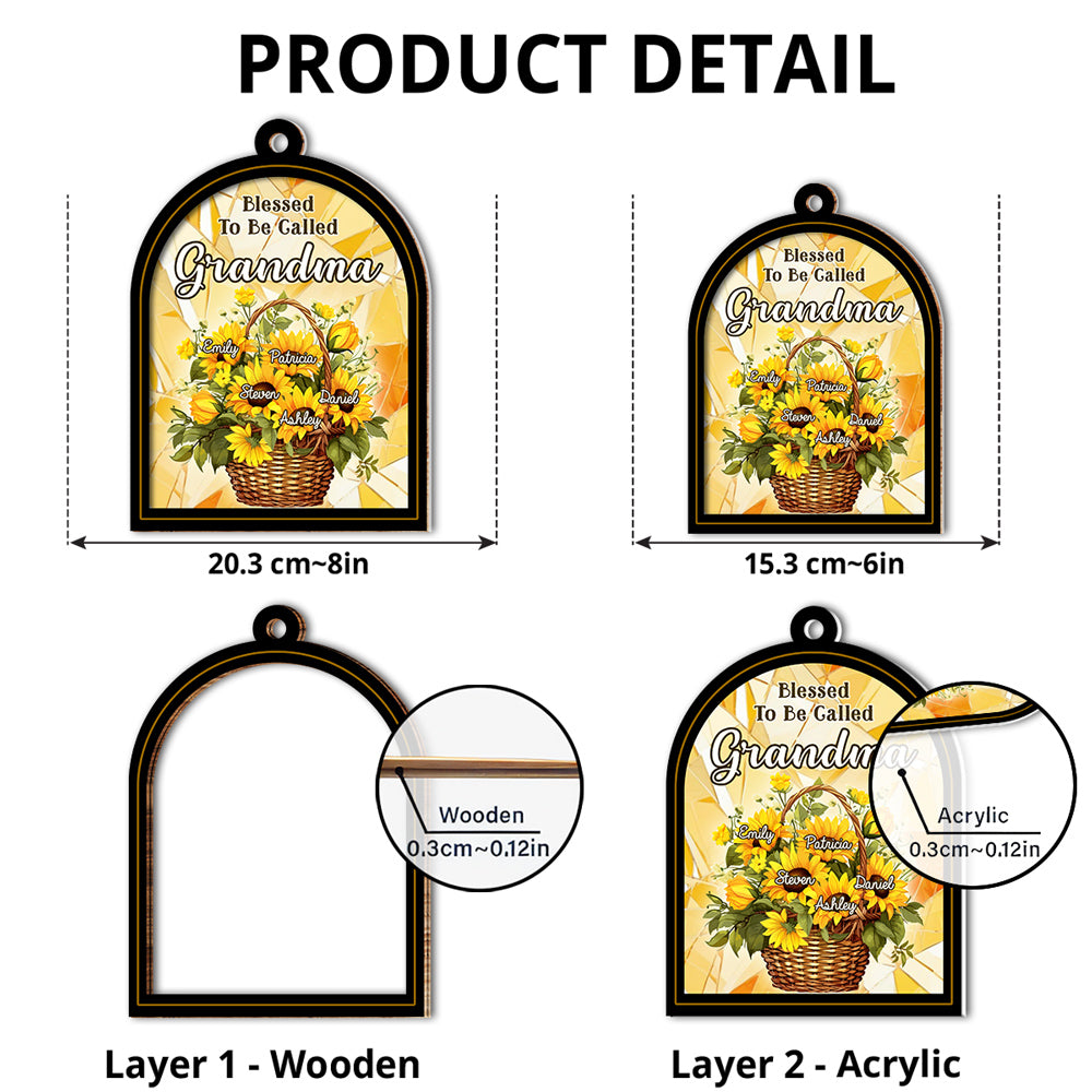 Blessed To Be Called Grandma - Personalized Custom Suncatcher