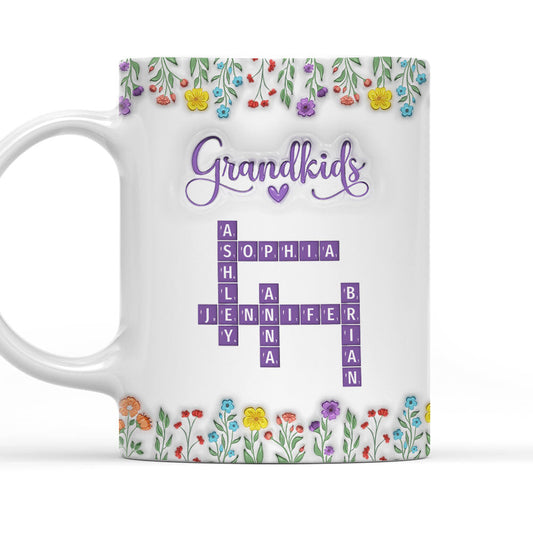Love My Grandkids Crossword - Personalized Custom 3D Inflated Effect Mug