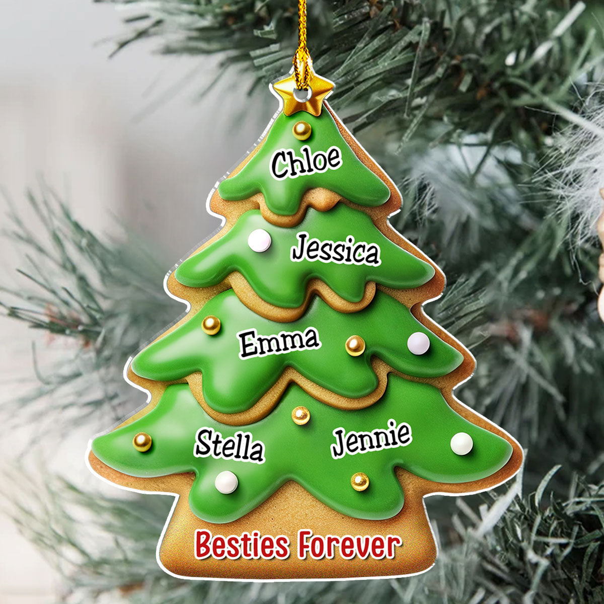 Family Friend Coworker Gingerbread - Personalized Custom Acrylic Ornament